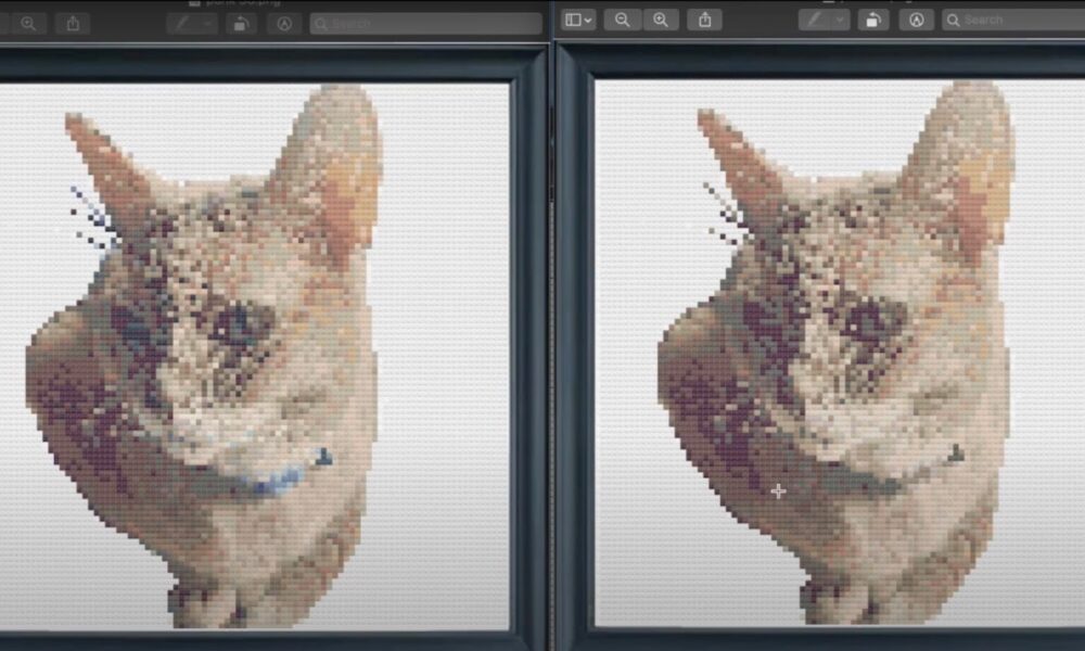 Two types of cat designs for cross-stitch